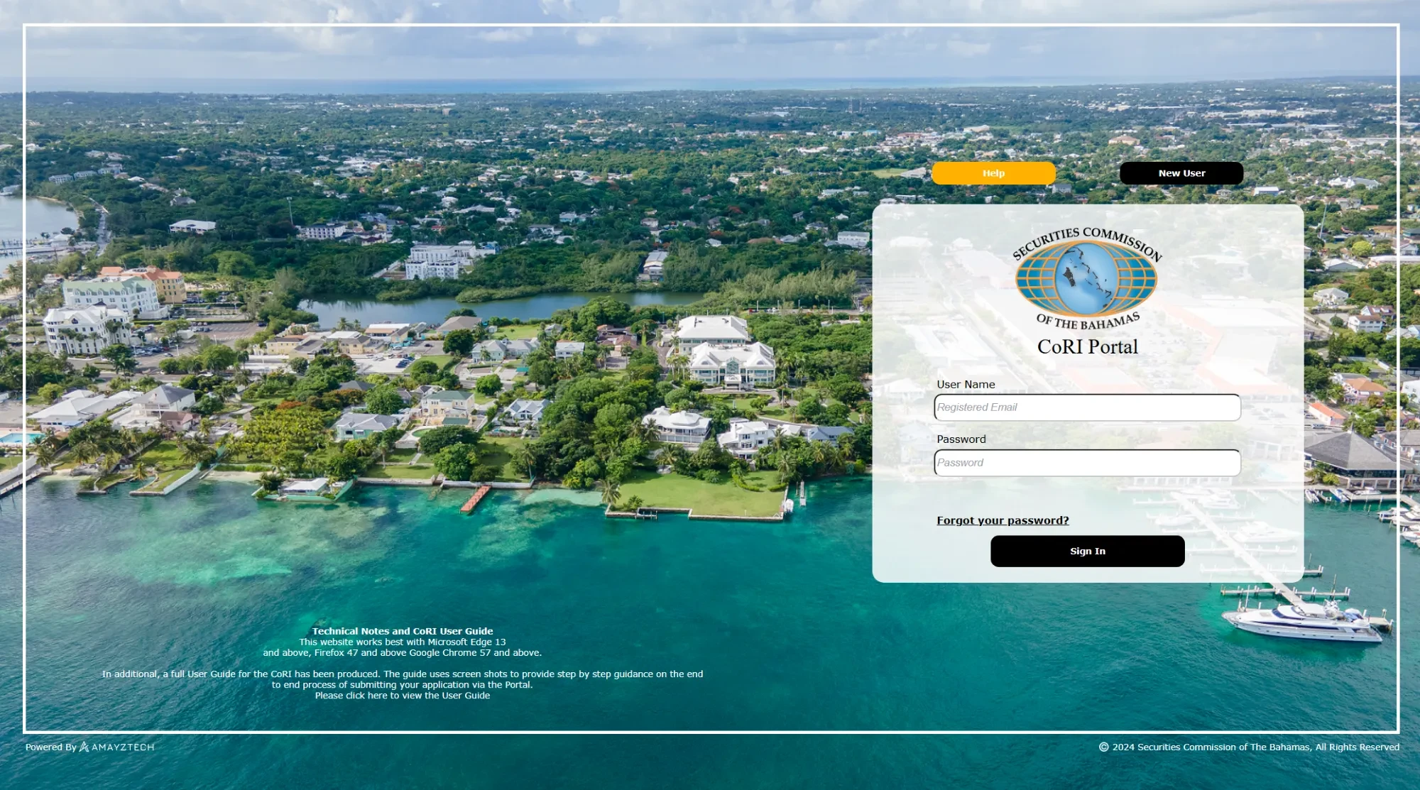 CoRI regulatory filings portal for the Securities Commission of The Bahamas